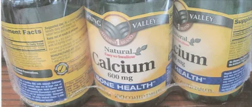 Label for Natural Easy To Swallow Calcium 600 mg