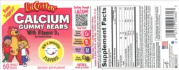 Label for Calcium Gummy Bears With Vitamin D3 Fun Swirled Flavor