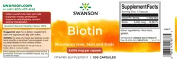 Label for Biotin 5,000 mcg