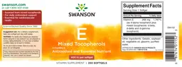 Label for E Mixed Tocopherols 400 IU