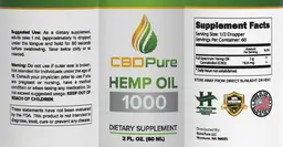 Label for Hemp Oil 1000