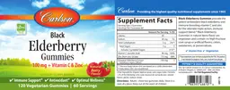 Label for Black Elderberry Gummies 100 mg Natural Berry Flavor