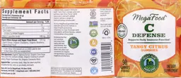 Label for C Defense Tangy Citrus