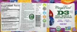 Label for D3 1000 IU 25 mcg Bone, Muscle & Immune Support Mixed Fruit