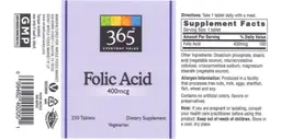 Label for Folic Acid 400 mcg
