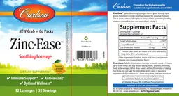 Label for Zinc-Ease Natural Lemon Flavor