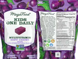 Label for Kids One Daily Multivitamin Soft Chews Grape