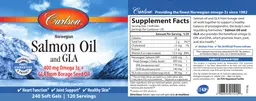 Label for Nowegian Salmon Oil and GLA