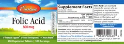 Label for Folic Acid 800 mcg