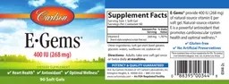 Label for E-Gems 400 IU (268 mg)
