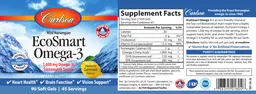 Label for EcoSmart Omega-3 1,000 mg Natural Lemon Flavor