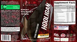Label for Hooligan Extreme Pre-Workout Formula Pain Killer
