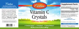 Label for Vitamin C Crystals 2,000 mg