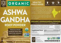 Label for Organic Ashwagandha Root Powder