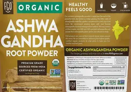Label for Organic Ashwagandha Root Powder