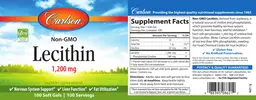 Label for Lecithin 1,200 mg