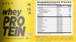 Label for Whey Protein Vanilla Peanut Butter