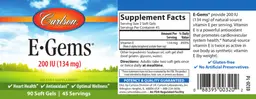Label for E-Gems 200 IU (134 mg)