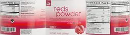 Label for AdvoGreens Reds Powder Berry
