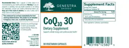 Label for CoQ10 30 mg
