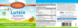 Label for Kid's Lutein Gummies Natural Mango Flavor