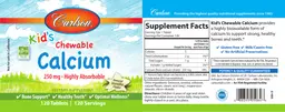 Label for Kid's Chewable Calcium 250 mg Natural Vanilla Flavor