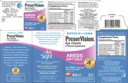 Label for PreserVision AREDS Soft Gels