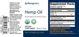 Label for Hemp Oil