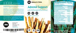 Label for Adrenal Support with Ashwagandha Extract