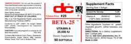 Label for Beta-25