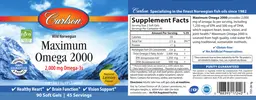 Label for Maximum Omega 2000 Natural Lemon Flavor