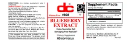 Label for Blueberry Extract