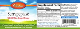 Label for Serrapeptase 120,000 SPUs