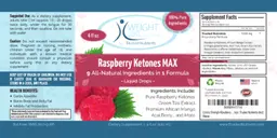 Label for Raspberry Ketones Max Liquid Drops