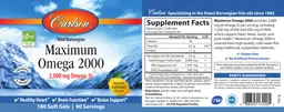 Label for Maximum Omega 2000 Natural Lemon Flavor