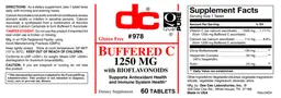 Label for Buffered C 1250 mg