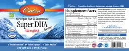 Label for Super DHA Gems 500 mg