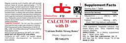 Label for Calcium 600 with D
