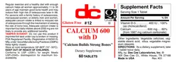 Label for Calcium 600 with D