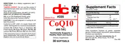 Label for CoQ10 400 mg