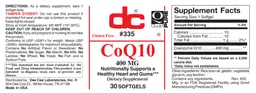 Label for CoQ10 400 mg