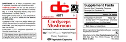 Label for Cordyceps Mushroom
