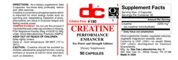 Label for Creatine