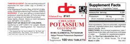 Label for Chelated Potassium Gluconate
