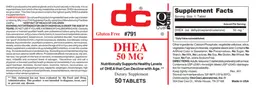 Label for DHEA 50 mg