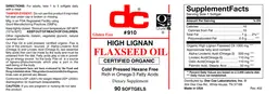 Label for Flaxseed Oil