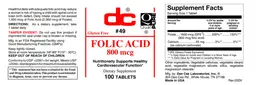 Label for Folic Acid 800 mcg