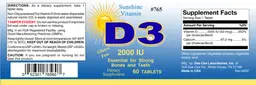Label for D3 2000 IU