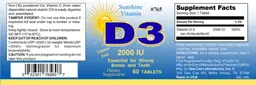 Label for D3 2000 IU