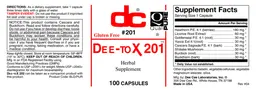 Label for Dee-ToX 201